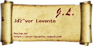 Jávor Levente névjegykártya