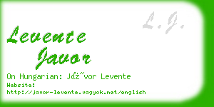 levente javor business card